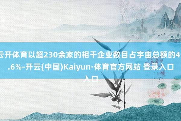 云开体育以超230余家的相干企业数目占宇宙总额的43.6%-开云(中国)Kaiyun·体育官方网站 登录入口