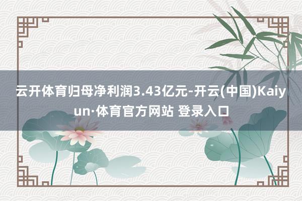 云开体育归母净利润3.43亿元-开云(中国)Kaiyun·体育官方网站 登录入口