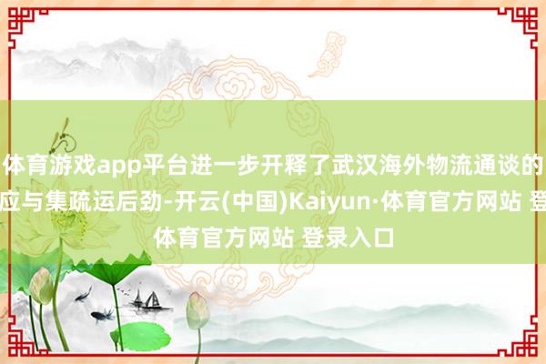 体育游戏app平台进一步开释了武汉海外物流通谈的联动效应与集疏运后劲-开云(中国)Kaiyun·体育官方网站 登录入口