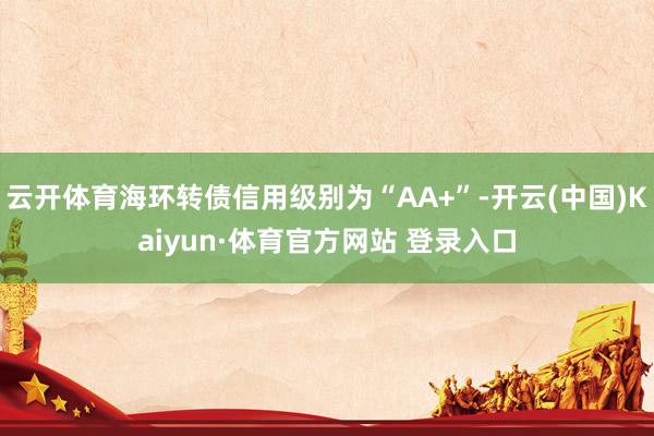 云开体育海环转债信用级别为“AA+”-开云(中国)Kaiyun·体育官方网站 登录入口