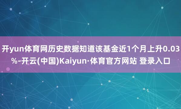 开yun体育网历史数据知道该基金近1个月上升0.03%-开云(中国)Kaiyun·体育官方网站 登录入口